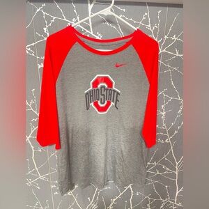 Ohio State 3/4 sleeve shirt.